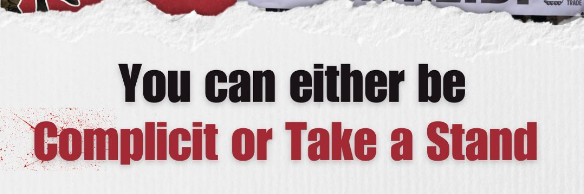 You Can Either Be Complicit Or Make A Stand Don T Allow Weapons To Be Sent To Israel Through Your Country